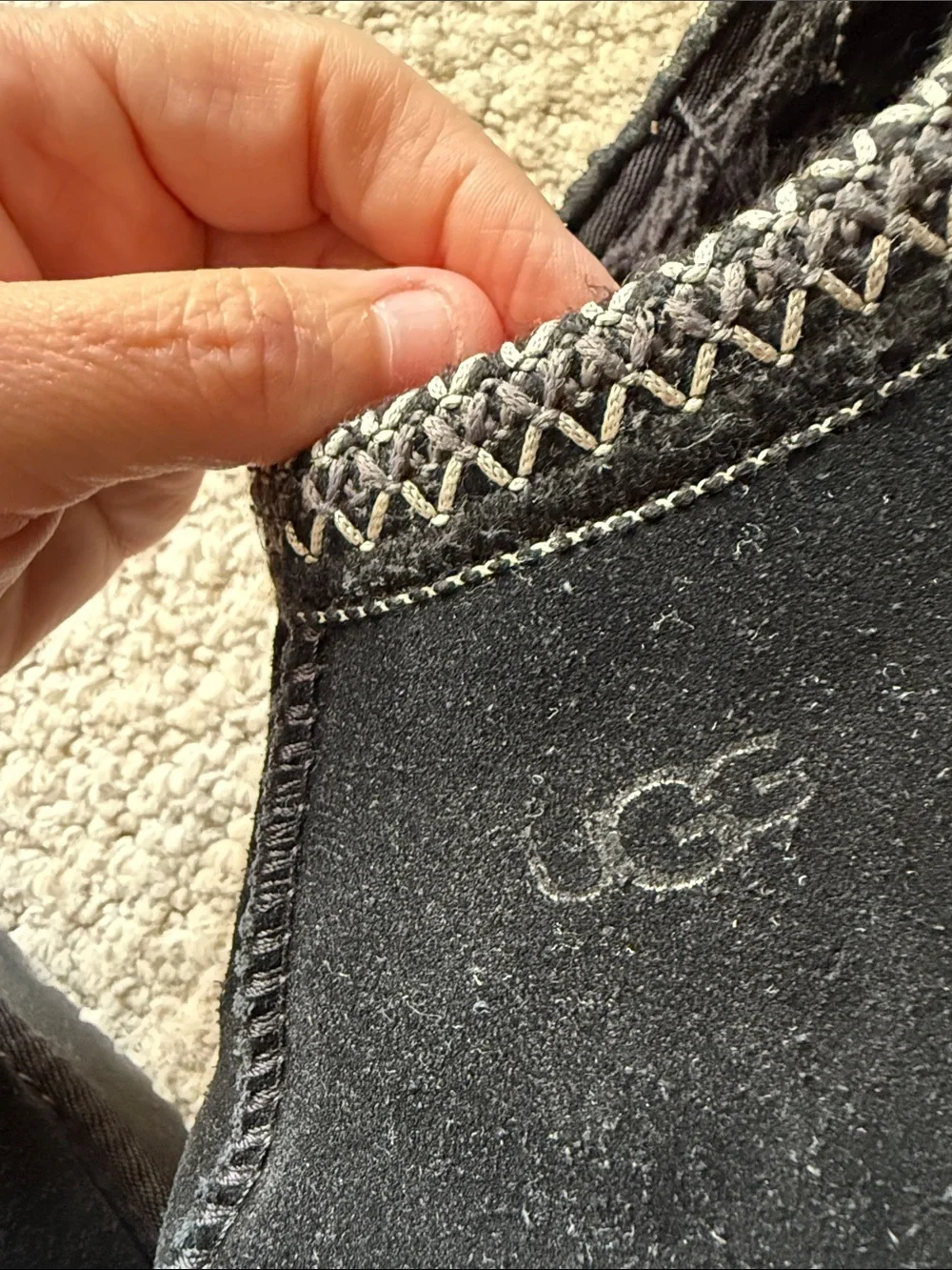 UGG Kids Black Slip-On Cozy Slippers